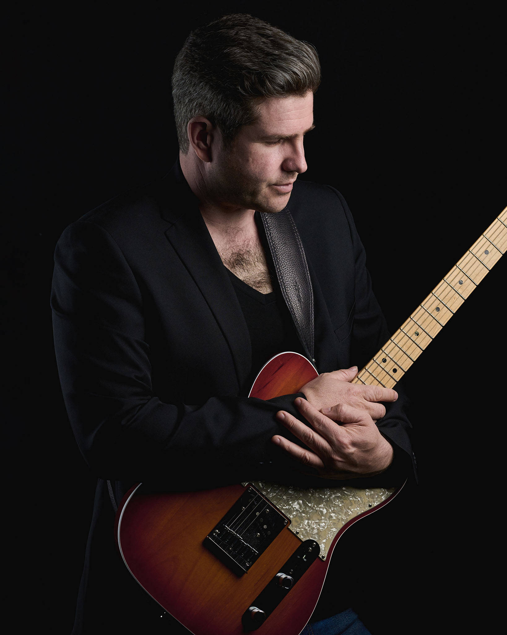 The recording artist and singer/songwriter Elison with a Fender Telecaster